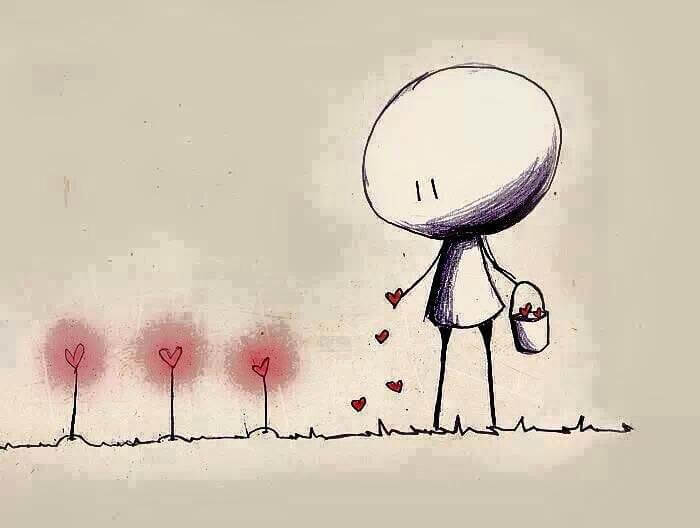 Boneca semeando corações