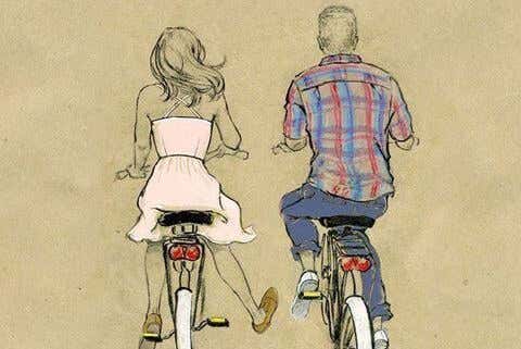 pareja en bici