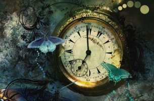 Reloj con mariposas representando técnica pomodoro