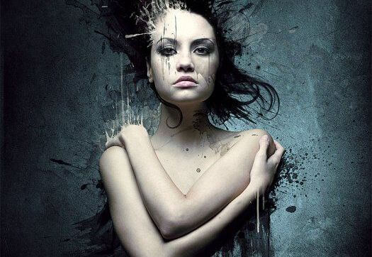 woman hugging herself