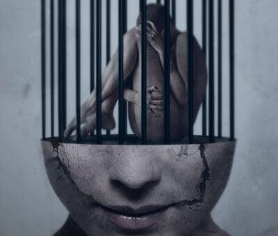 person in cage