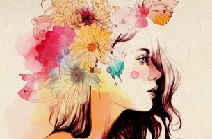 mujer con flores que ha superado situaciones difíciles
