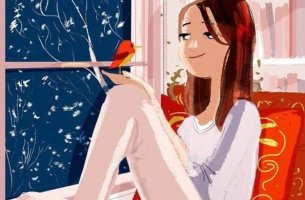 Mujer representando personas positivas