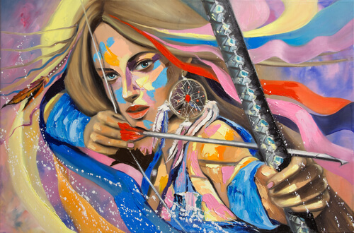 Mujer con una flecha