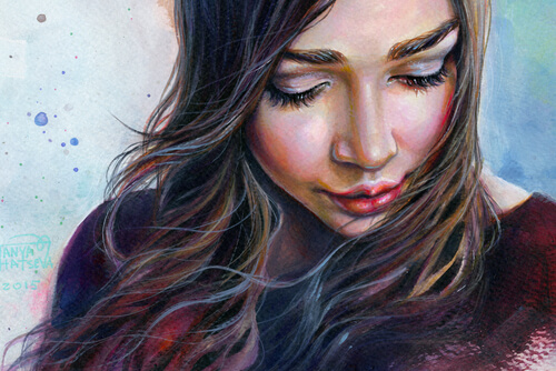 girl looking down