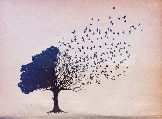arbol con pájaros