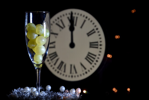 Uvas con reloj