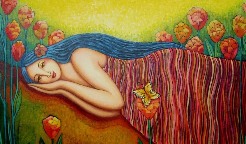 mujer tierra abundancia