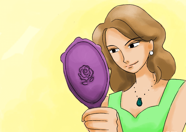 Mujer mirándose al espejo