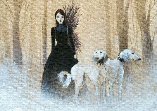 chica con perros