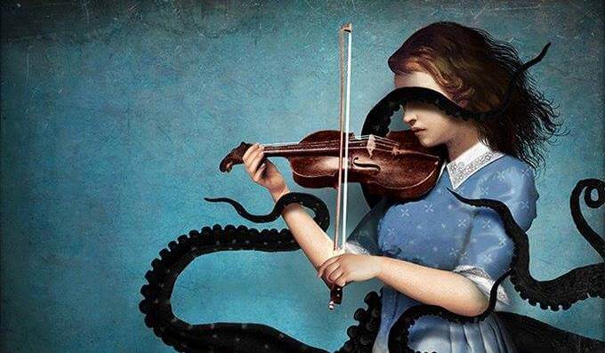 girl playing violin