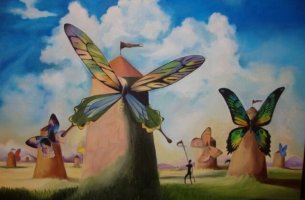 Molinos con alas de mariposa