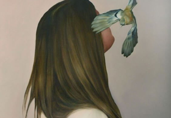 woman and bird