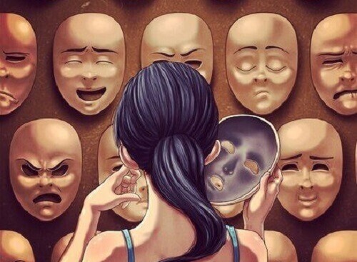 Vrouw met maskers