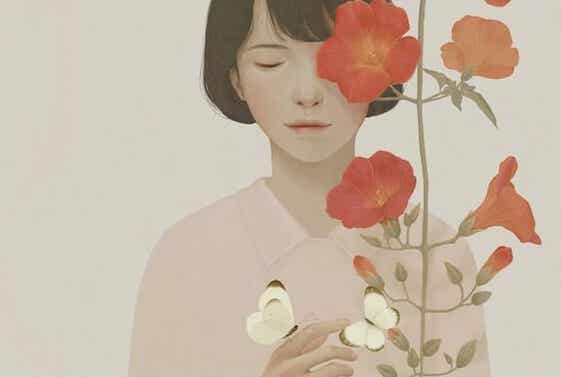 Meisje met een bloem
