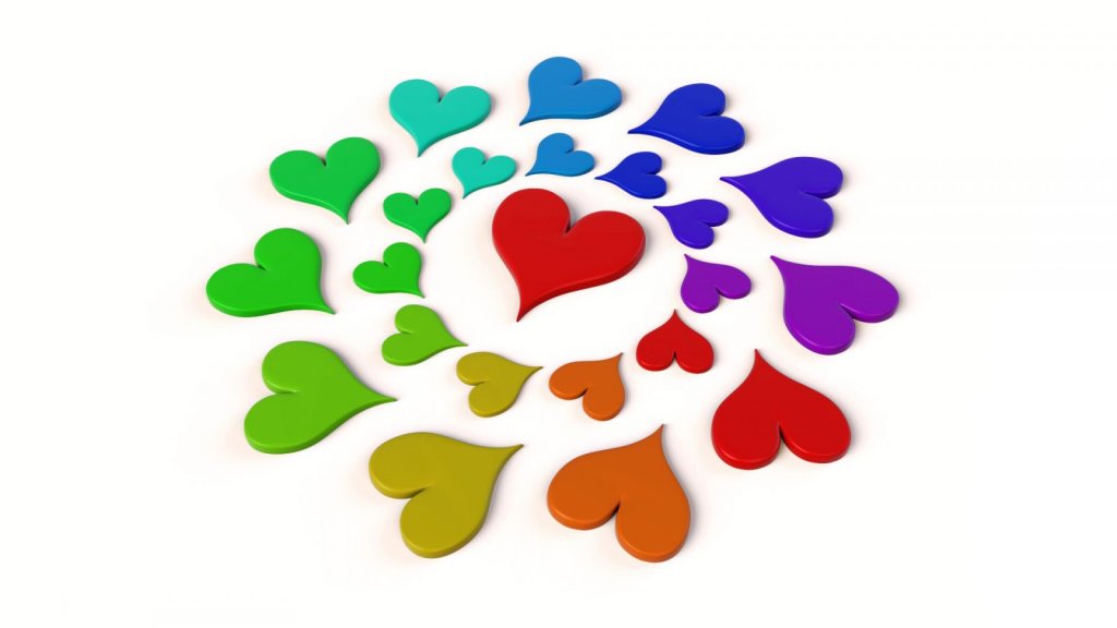 Hearts in a circle.