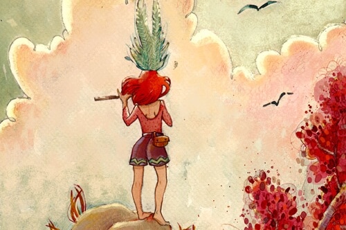 chica de espaldas sobre una colina pensando en cruzar su zona de confort