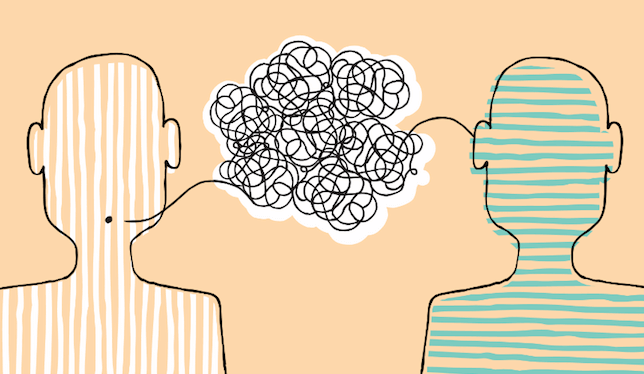 Figuras comunicándose para representar la terapia narrativa