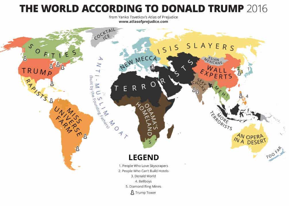 Mapa de estereotipos según Trump