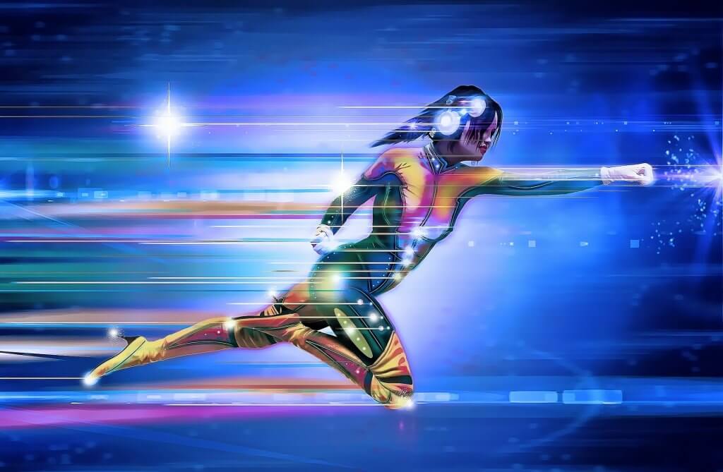 Superheroína volando