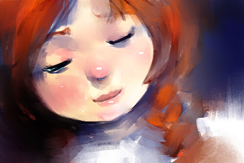 Niña pensando en su tiempo libre