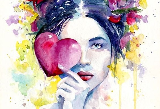 Enamorate de ti, mujer con corazón