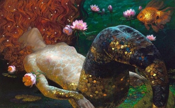 Sirena entre nenúfares