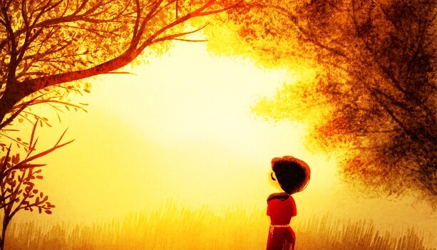 chica en el bosque