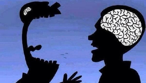 man with small brain yeling