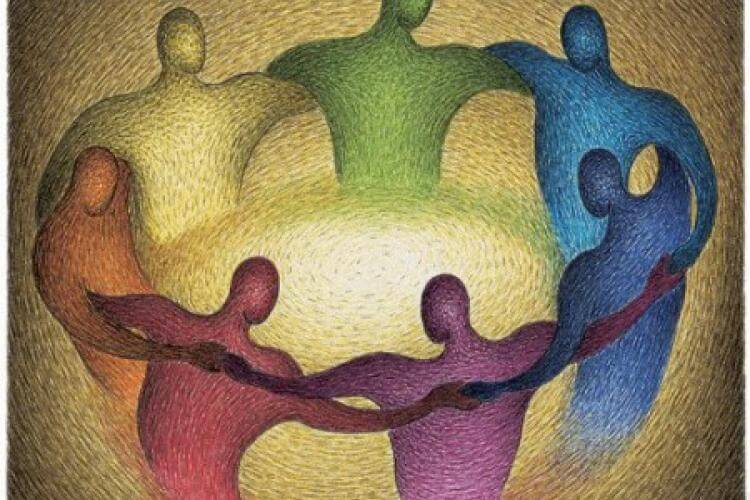 human shapes in a circle