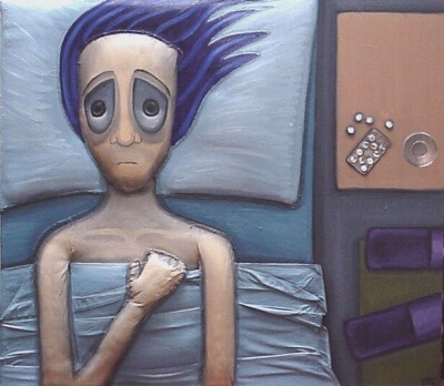 Hombre con ansiedad nocturna