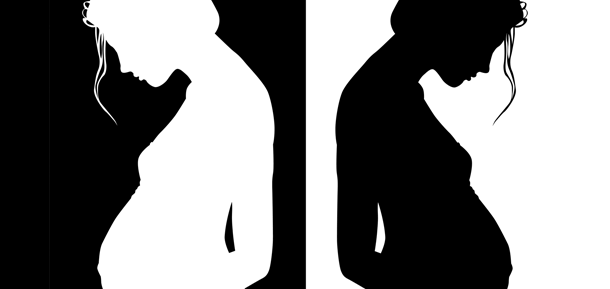 Silueta de mujer embarazada