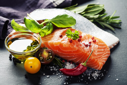 Aceite y salmón