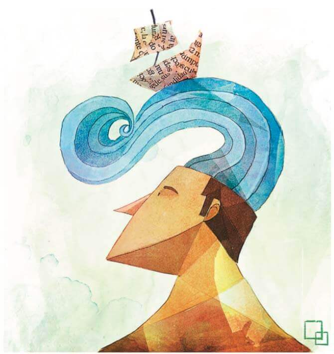 wave coming out of head