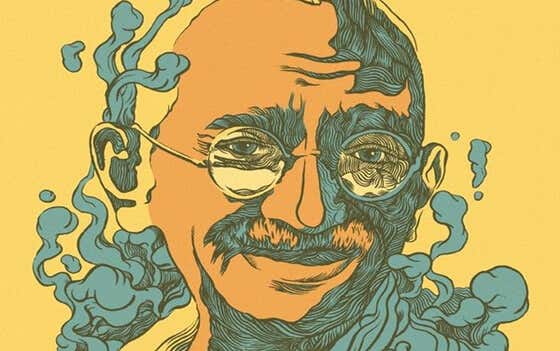 Ilustración representando las frases de Gandhi más importantes