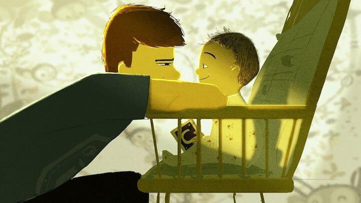 Padre mirando a su hijo a los ojos