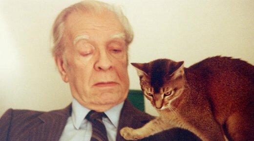 Borges con su gato