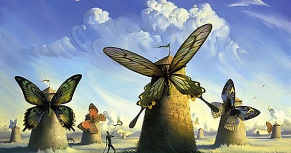 molinos mariposa representando las frases de José Saramago