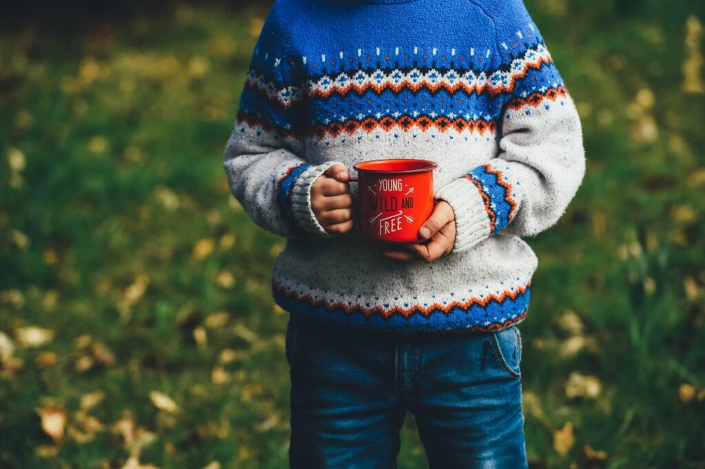 child with mug