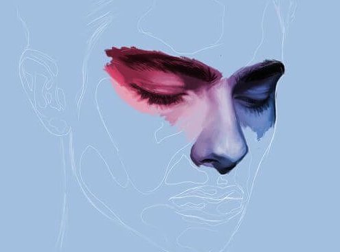 rostro de un hombre que sufre depresión