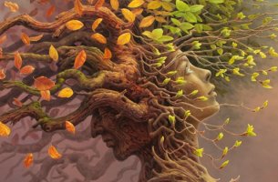 arbol con rostros humanos representando la reserva cognitiva