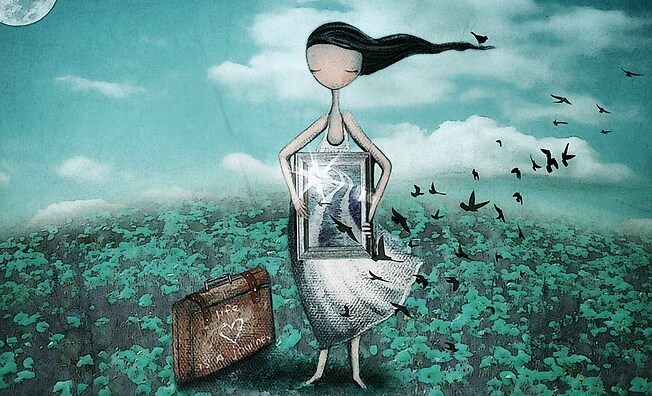 chica sujetando cuadro liberándose de la necesidad de ser amados