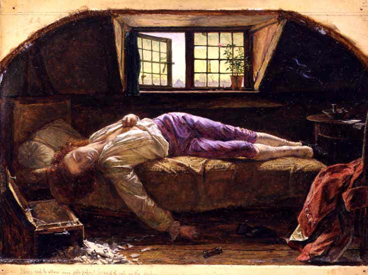El cadaver del joven Werther sobre la cama