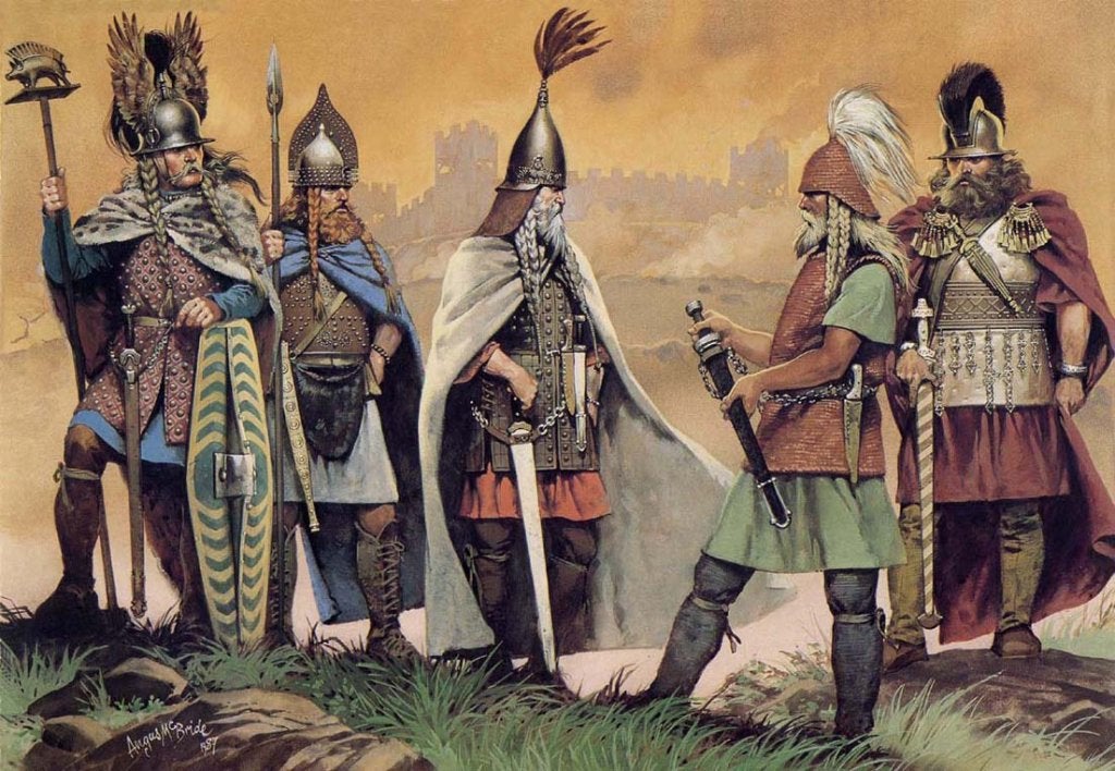 Grupo de guerreros celtas
