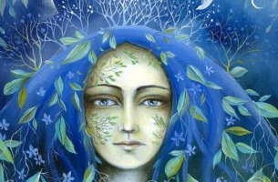 mujer con el cabello azul reflexionando en su dignidad