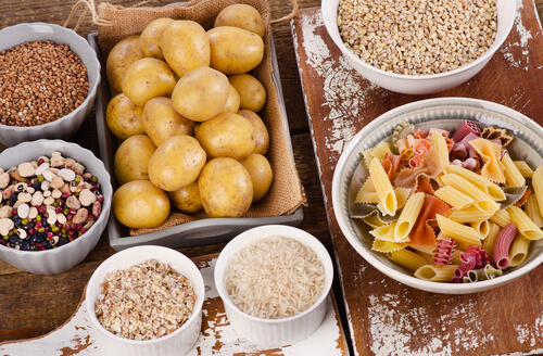 Patatas arroz y pasta