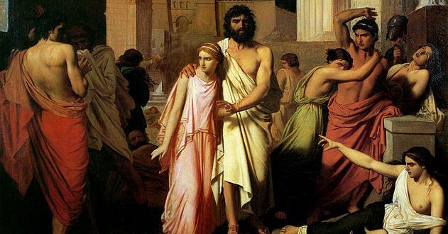 Peinture d'Œdipe pour représenter le complexe d'Œdipe