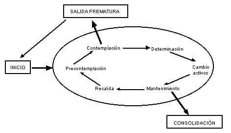 Etapas del modelo transteórico del cambio
