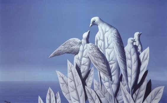 Two doves representing love, one of the favorite subjects of Jacques Lacan