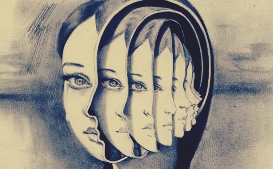 imagen mujer fragmentada que escucha una voz en tu cabeza